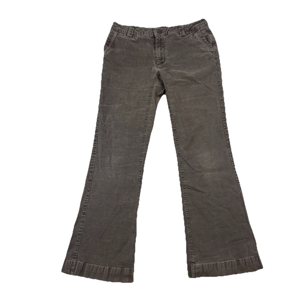 REI Soft Boot Cut Pants Womens 4 Pockets Stretch Button Zip Closure Gray Brown